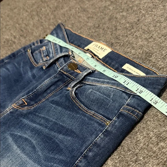 👖 FRAME Le Skinny de Jeanne Jeans Size 24 | Premium Stretch Denim Medium Wash - Picture 8 of 8